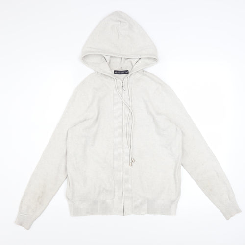 Marks and Spencer Women’s Light Grey Hooded Zip Jacket Size S Regular Fit