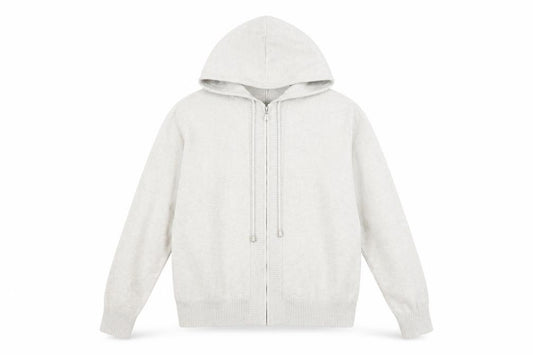 Front view of Marks & Spencer Women’s Light Grey Hooded Zip Jacket, size S, Regular Fit