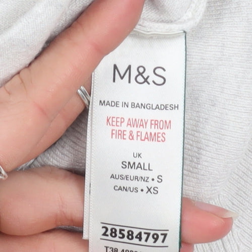 Marks and Spencer Women’s Light Grey Hooded Zip Jacket Size S Regular Fit