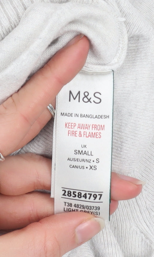 Marks and Spencer Women’s Light Grey Hooded Zip Jacket Size S Regular Fit
