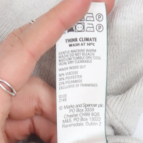 Marks and Spencer Women’s Light Grey Hooded Zip Jacket Size S Regular Fit