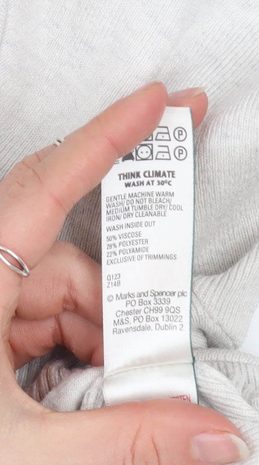 Marks and Spencer Women’s Light Grey Hooded Zip Jacket Size S Regular Fit