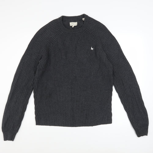 Jack Wills Men’s Grey Chunky Knit Cotton Pullover Jumper M