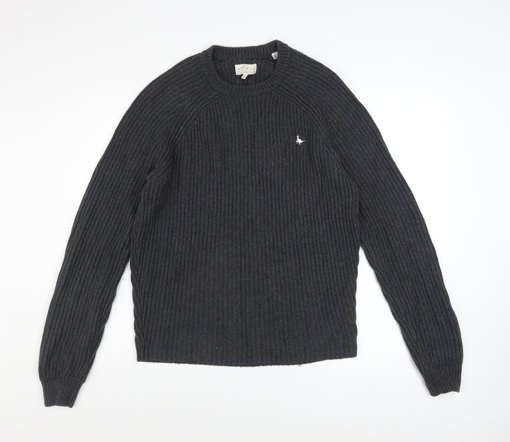 Jack Wills Men’s Grey Chunky Knit Cotton Pullover Jumper M