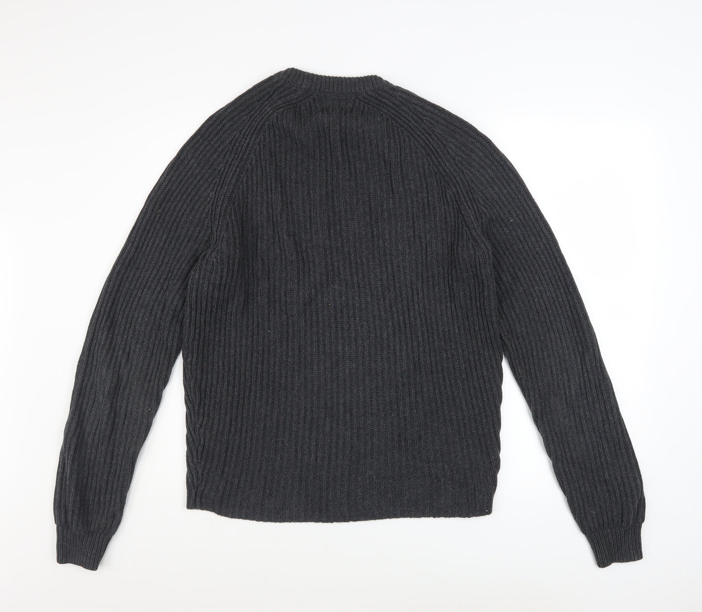 Jack Wills Men’s Grey Chunky Knit Cotton Pullover Jumper M