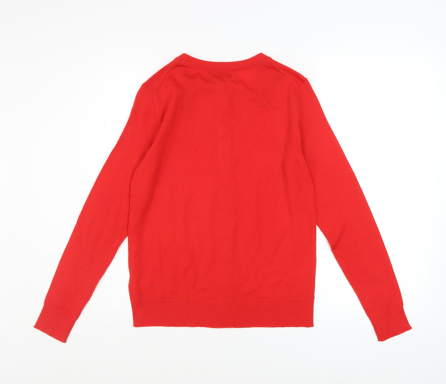 Marks and Spencer Women's Red Merino Wool Cardigan Size 8