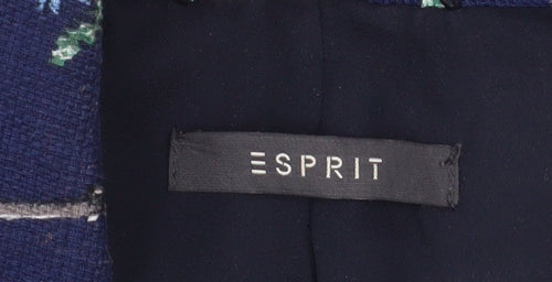 Esprit Womens Blue Floral Blazer Size 14 Single Breasted Jacket