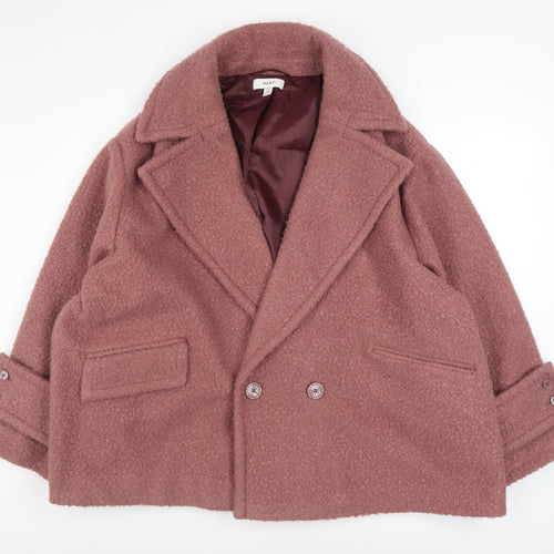 Next Women's Pink Short Pea Coat Size 22 Plus Lined Polyester