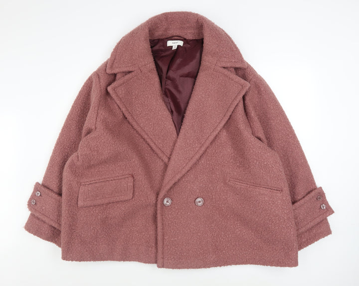 Next Women's Pink Short Pea Coat Size 22 Plus Lined Polyester