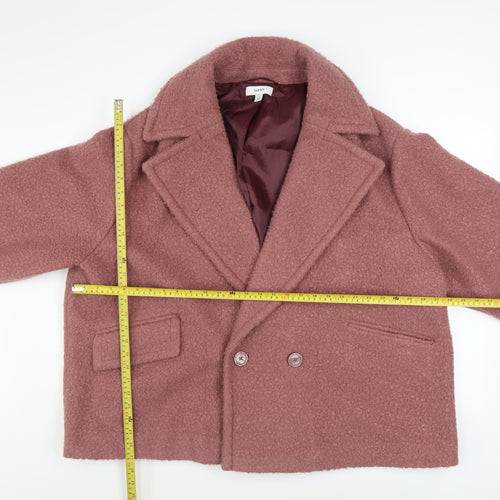 Next Women's Pink Short Pea Coat Size 22 Plus Lined Polyester