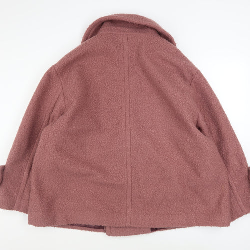Next Women's Pink Short Pea Coat Size 22 Plus Lined Polyester