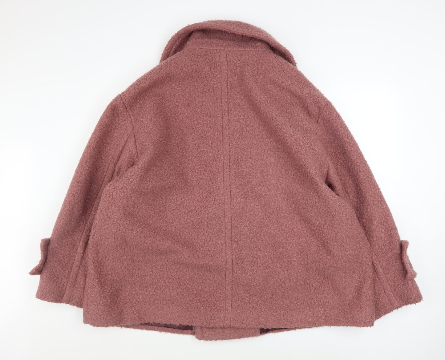 Next Women's Pink Short Pea Coat Size 22 Plus Lined Polyester