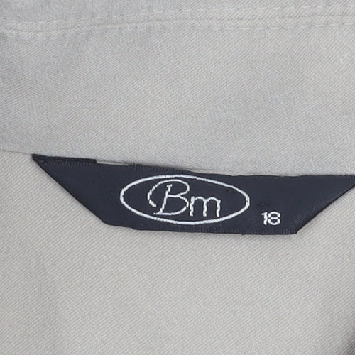 Bm Women Beige Mid-Length Zip-Up Jacket Size 18