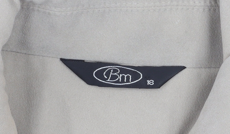 Bm Women Beige Mid-Length Zip-Up Jacket Size 18