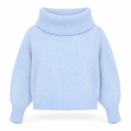 H&M Women’s Blue Cowl Neck Long Sleeve Knit Pullover Jumper Size XS