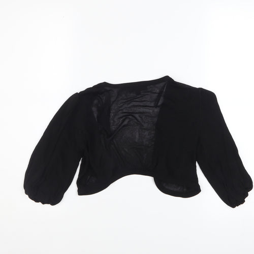 Warehouse Women's Black V-Neck Shrug Size 10 Classic Knit