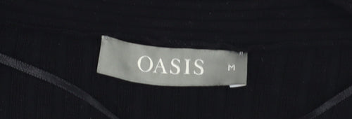 Oasis Women’s Black Wrap Knit V-Neck Jumper Size M