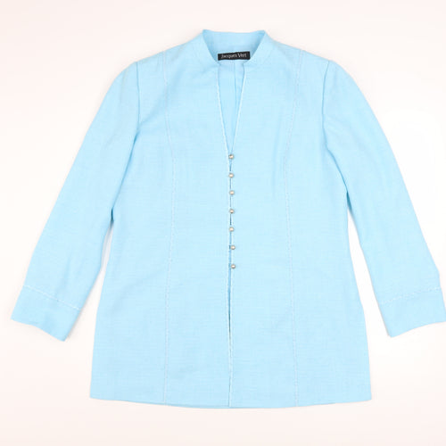 Jacques Vert Women's Blue Polyester Formal Blazer Jacket UK 14