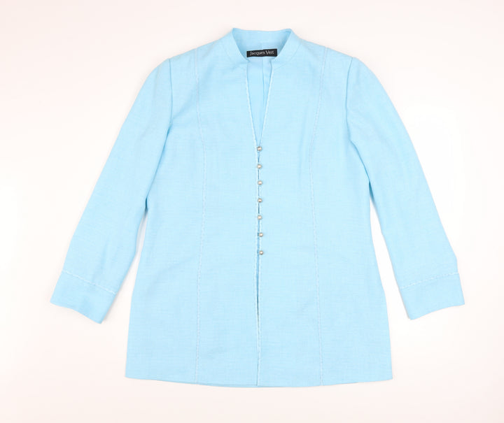 Jacques Vert Women's Blue Polyester Formal Blazer Jacket UK 14