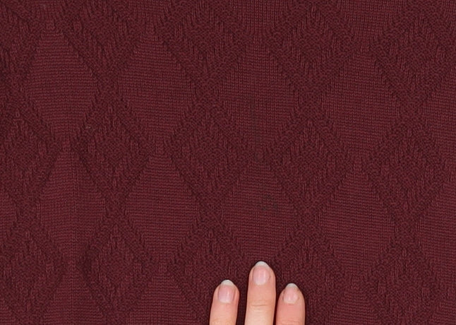 Marks and Spencer Women’s Red Textured Knit Jumper Size 14