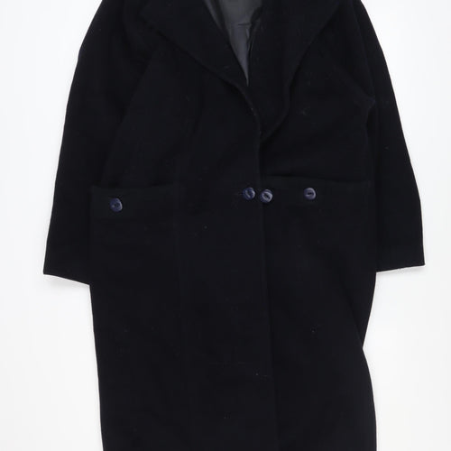 Mansfield Women's Black Wool Cashmere Long Overcoat Size 14