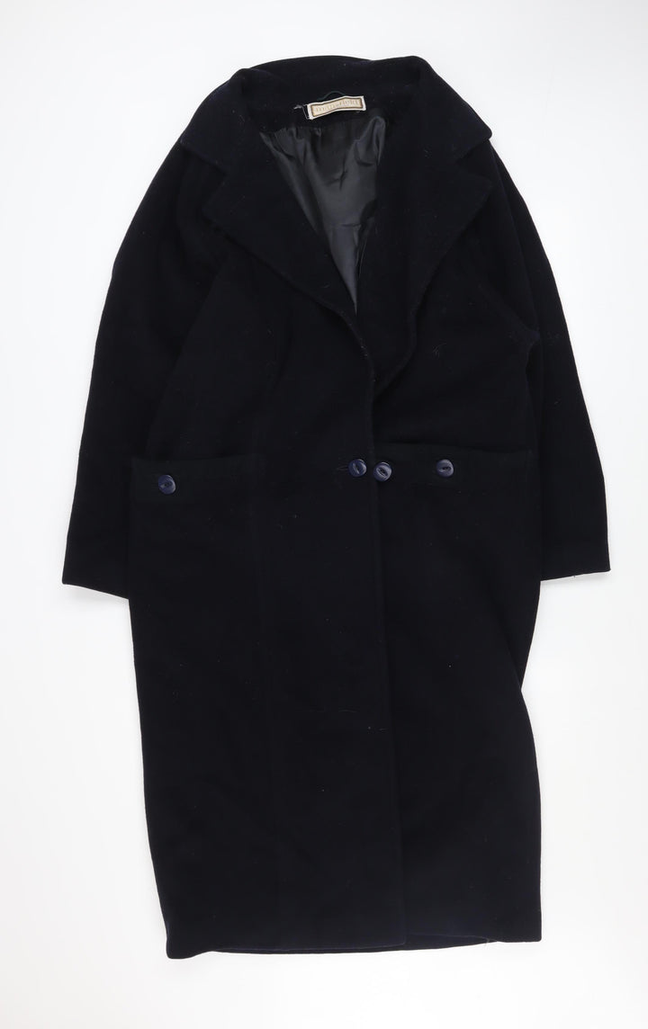 Mansfield Women's Black Wool Cashmere Long Overcoat Size 14