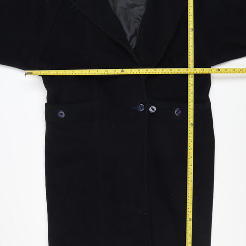 Mansfield Women's Black Wool Cashmere Long Overcoat Size 14