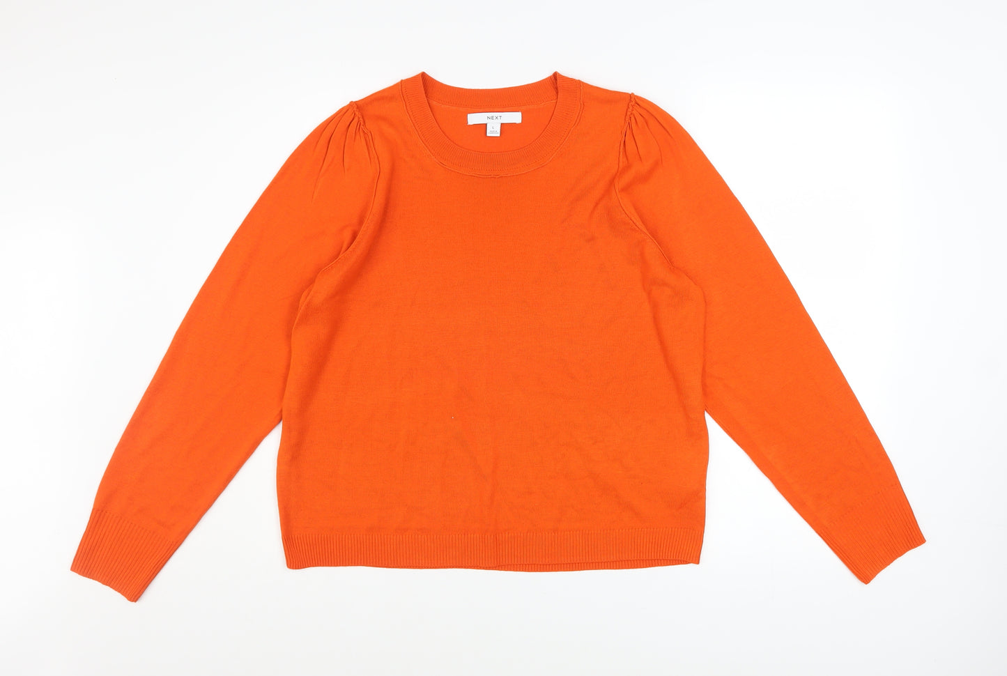 Next Women’s Orange Crew Neck Pullover Jumper L Long Sleeve Knit