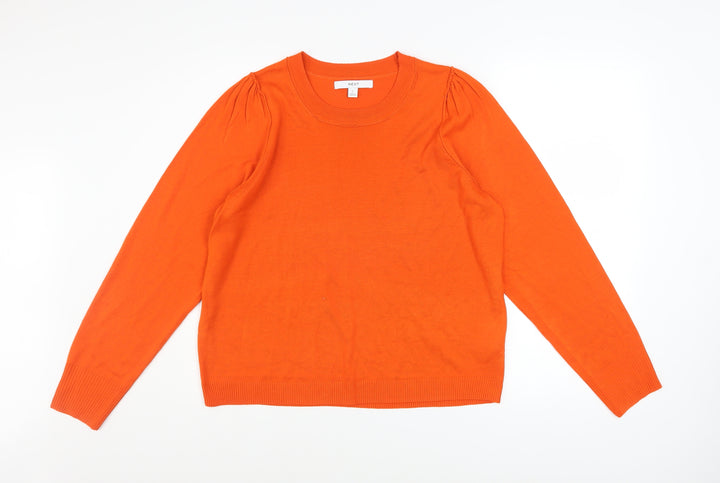 Next Women’s Orange Crew Neck Pullover Jumper L Long Sleeve Knit