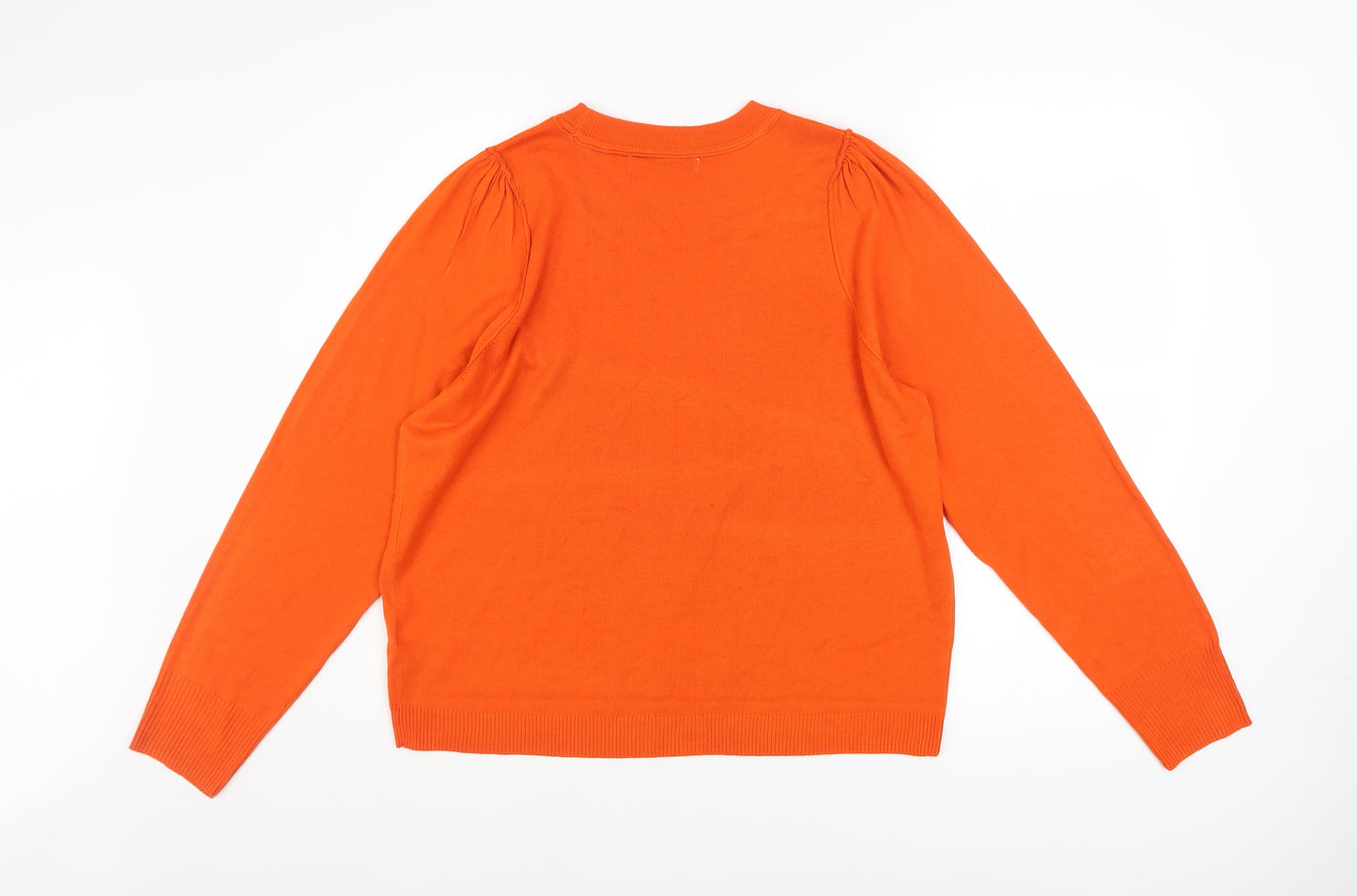 Next Women’s Orange Crew Neck Pullover Jumper L Long Sleeve Knit