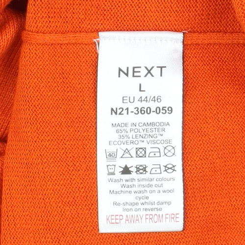 Next Women’s Orange Crew Neck Pullover Jumper L Long Sleeve Knit