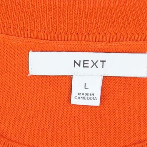Next Women’s Orange Crew Neck Pullover Jumper L Long Sleeve Knit