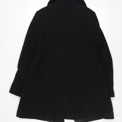 Red Herring Maternity Women's Black Wool Blend Mid-Length Coat Size 12
