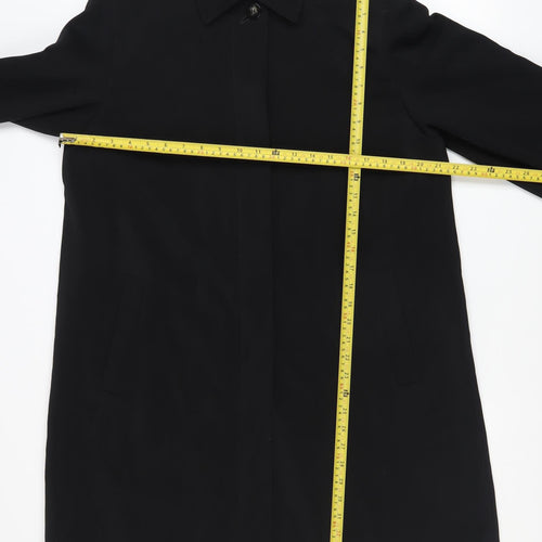 Marks and Spencer Women Black Size 14 Long Rain Coat Classic Fit