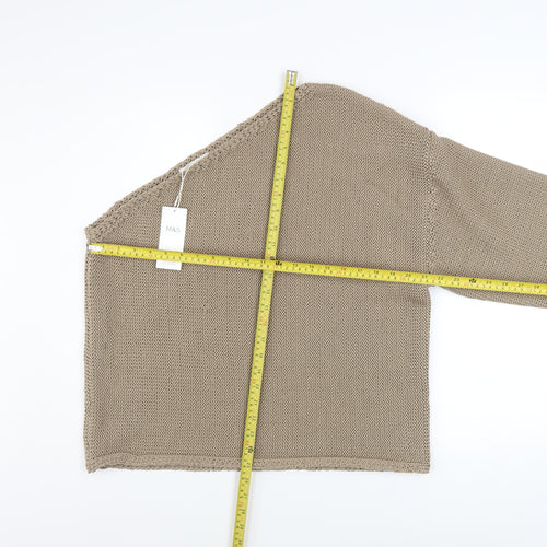 Marks and Spencer Women’s Beige XL Chunky Knit Asymmetrical Pullover Jumper
