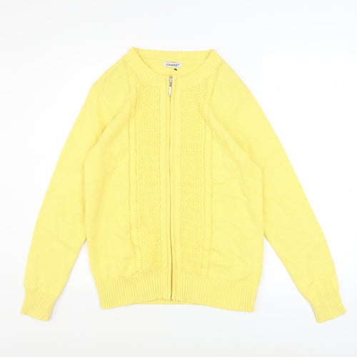 Damart Women Yellow Size 10 Full Zip Cotton Basic Jacket