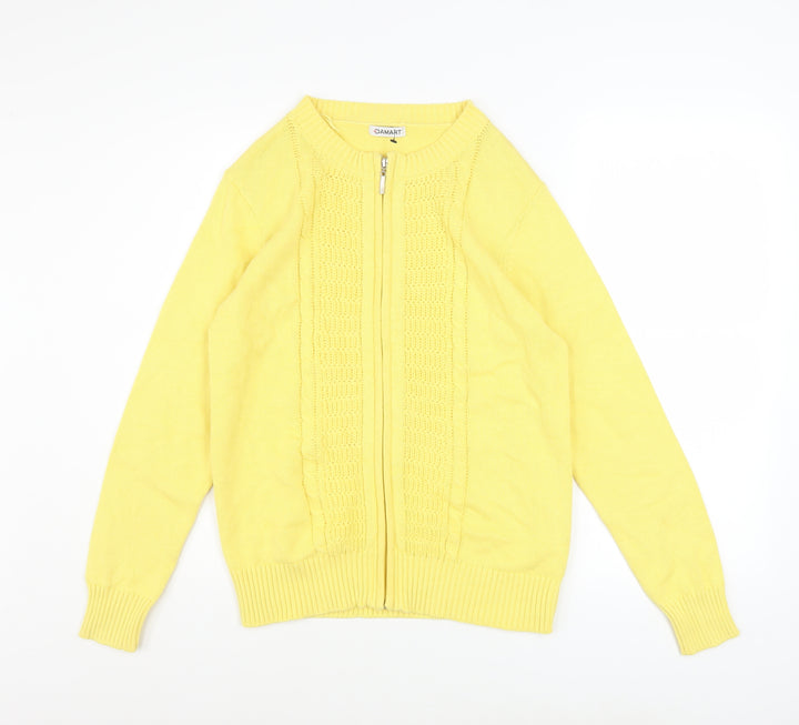 Damart Women Yellow Size 10 Full Zip Cotton Basic Jacket