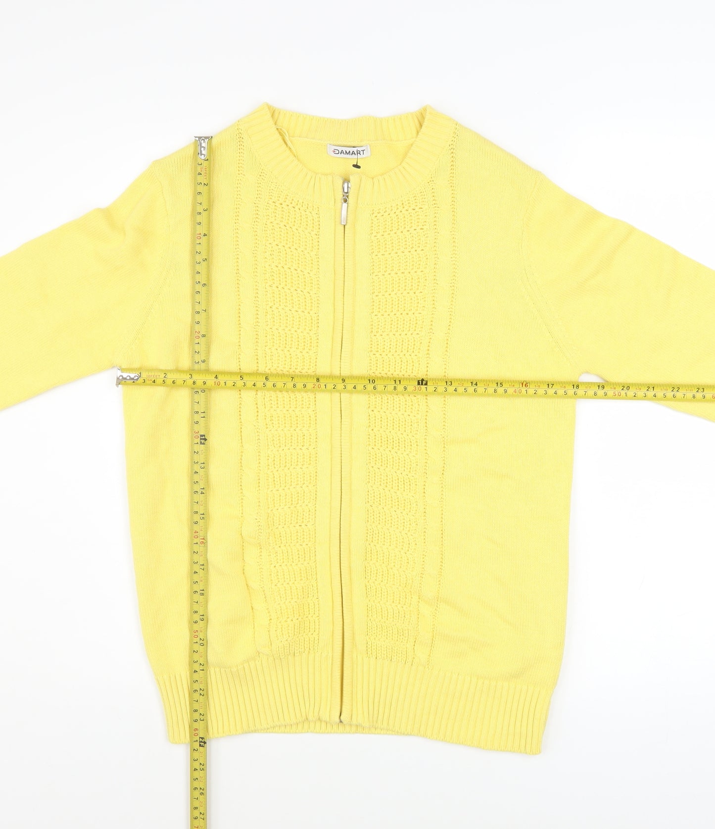 Damart Women Yellow Size 10 Full Zip Cotton Basic Jacket