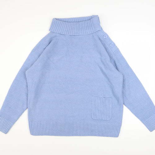 ISLE Collection Women’s Blue Roll Neck Knit Jumper Size M