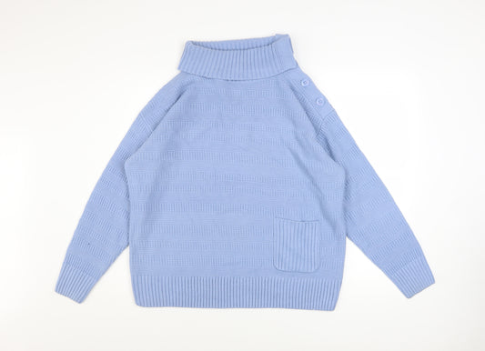 ISLE Collection Women’s Blue Roll Neck Knit Jumper Size M
