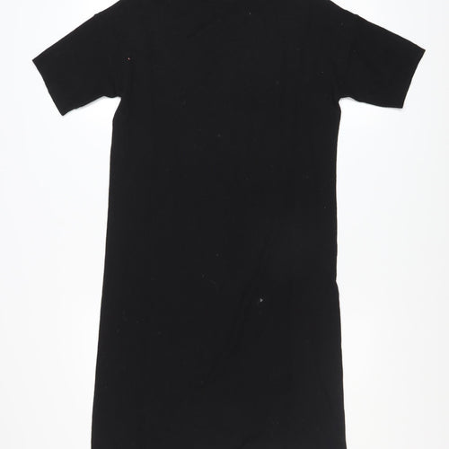 Warehouse Women’s Black Knit T-Shirt Dress Size 10 Short Sleeve
