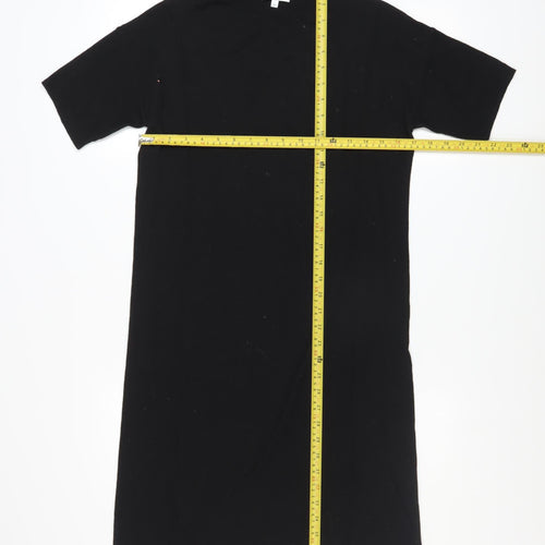 Warehouse Women’s Black Knit T-Shirt Dress Size 10 Short Sleeve