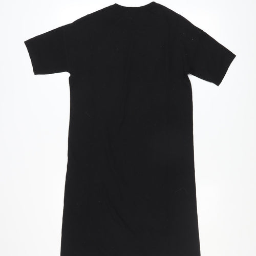 Warehouse Women’s Black Knit T-Shirt Dress Size 10 Short Sleeve