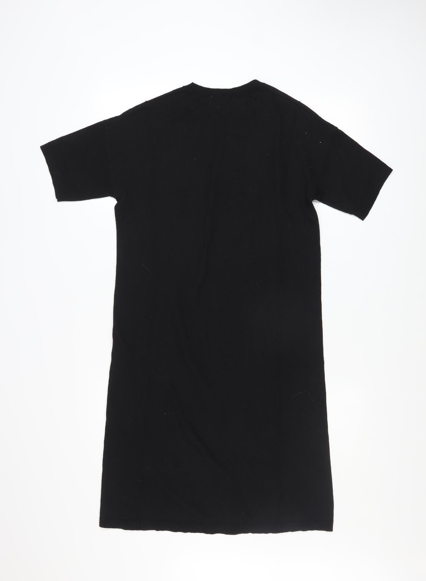 Warehouse Women’s Black Knit T-Shirt Dress Size 10 Short Sleeve