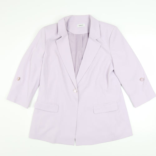 Damart Women's Purple Blazer UK 14 Regular Fit 3/4 Sleeve Jacket