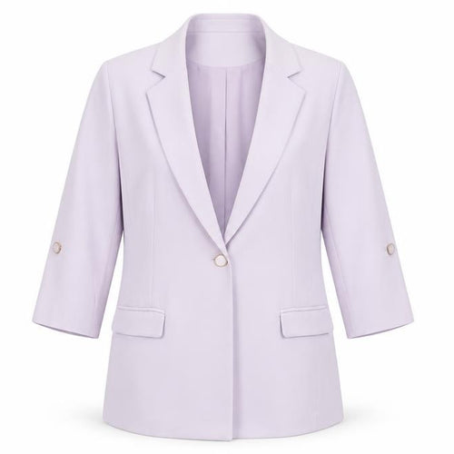 Damart Women's Purple Blazer UK 14 Regular Fit 3/4 Sleeve Jacket