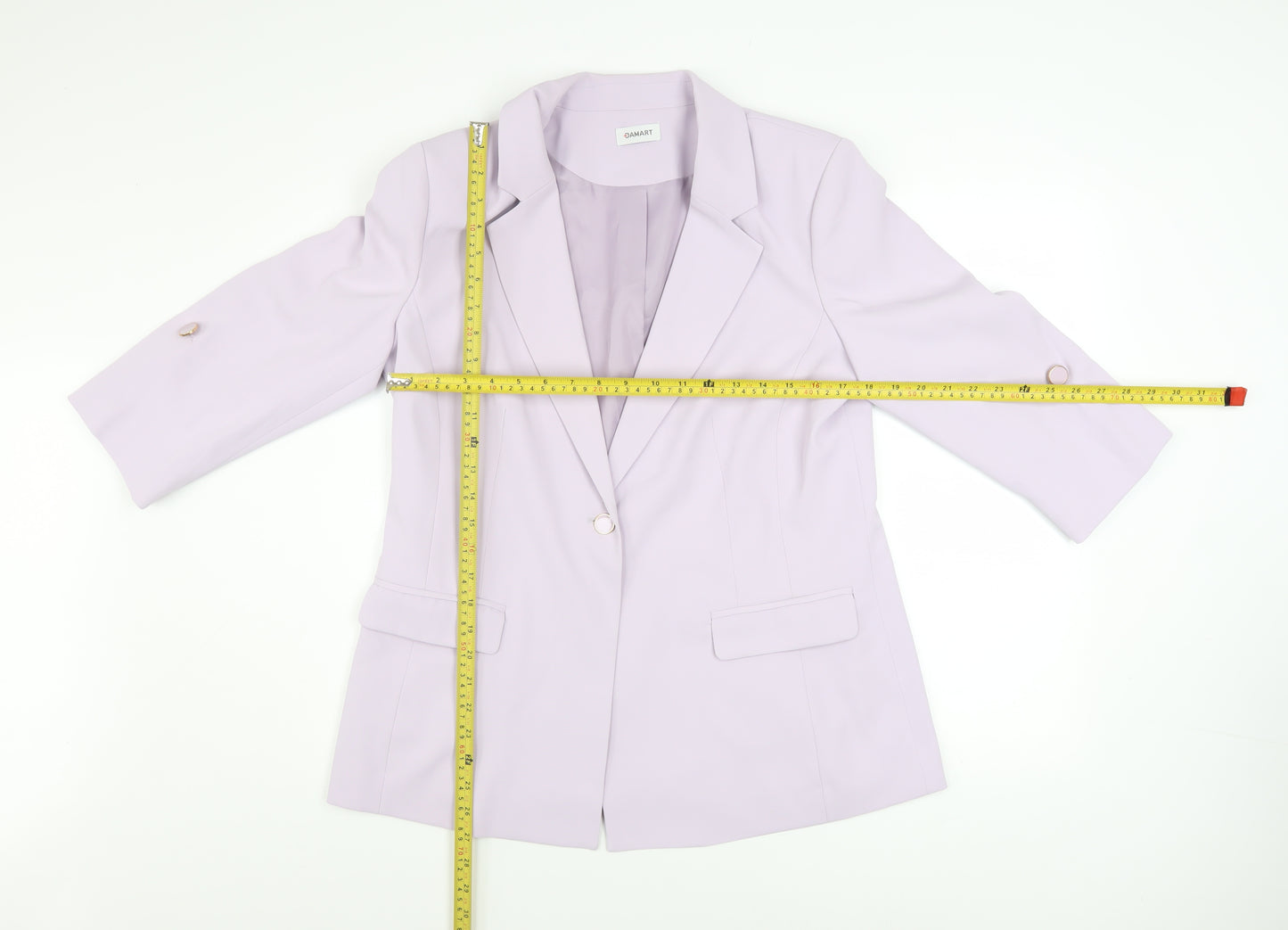 Damart Women's Purple Blazer UK 14 Regular Fit 3/4 Sleeve Jacket