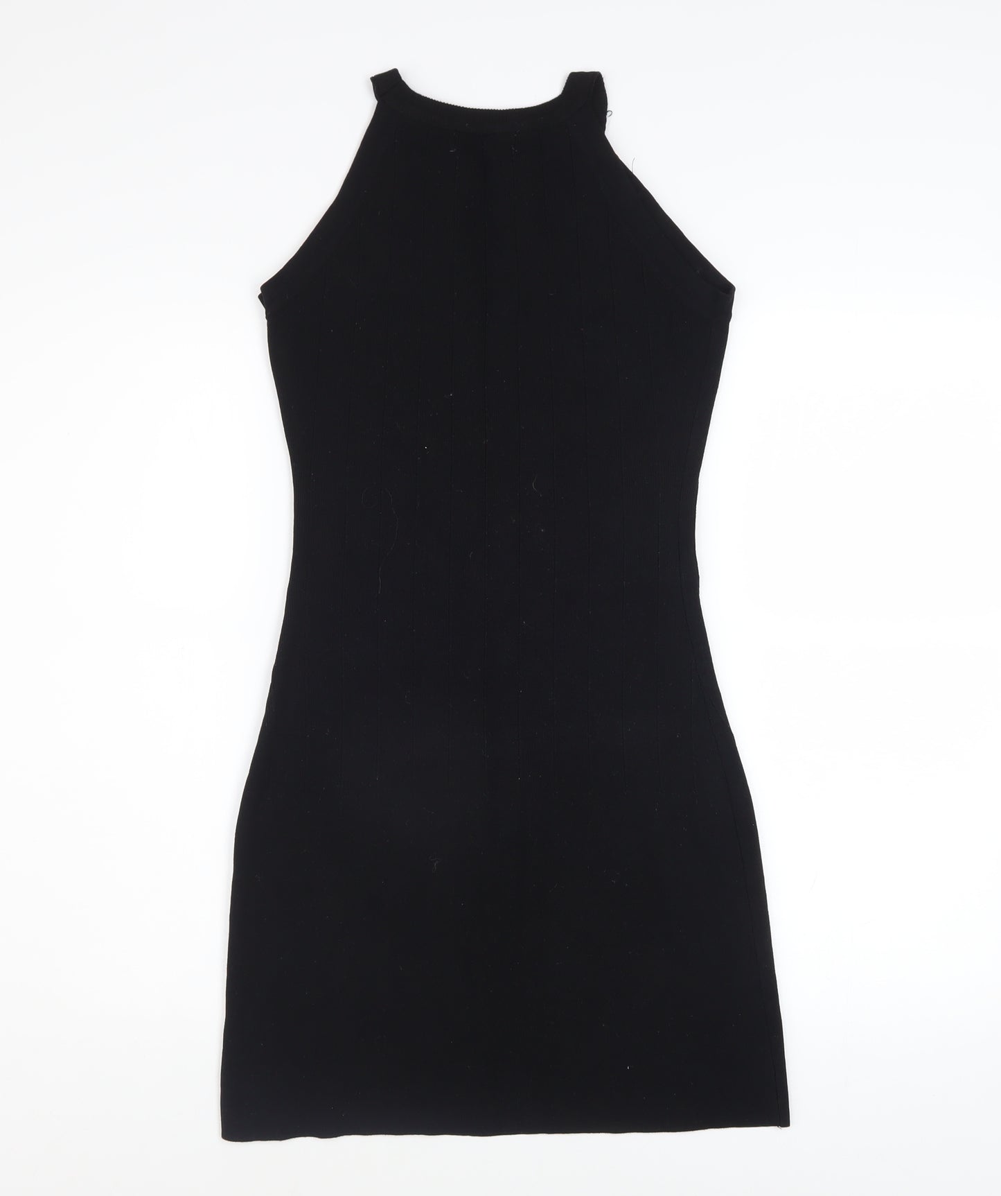 Yu & Me Women’s Black Sleeveless Bodycon Knit Halter Dress M