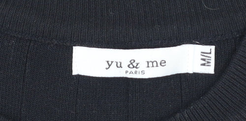 Yu & Me Women’s Black Sleeveless Bodycon Knit Halter Dress M