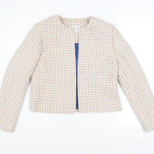 Eastex Women’s Multicoloured Tweed Jacket Size 10 Lightweight Open Front